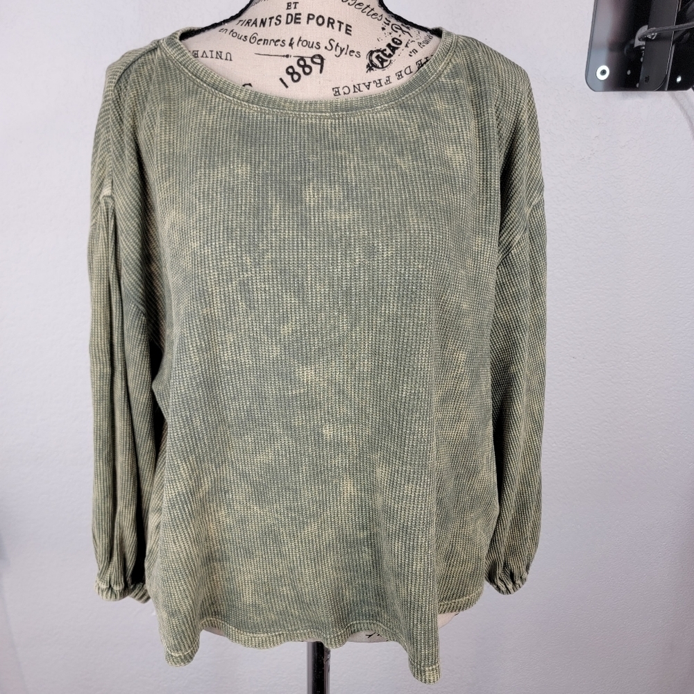 Pilcro Anthropologie Sz S Oversized Sweatshirt Waffle Knit Crop